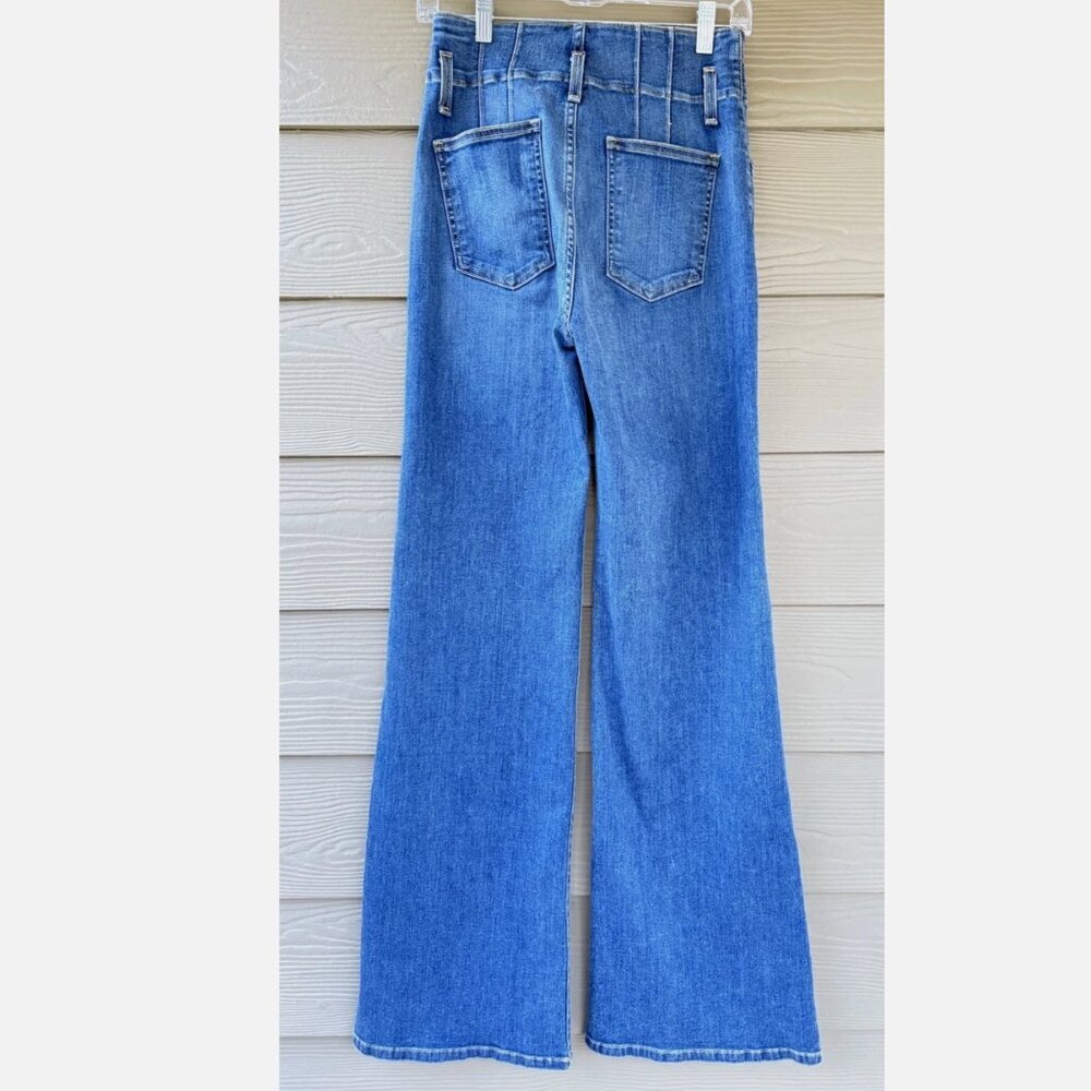 Veronica Beard Rosanna High Rise 13" Corset Hippie Wide Leg Jeans Size 27/4 - Picture 3 of 11